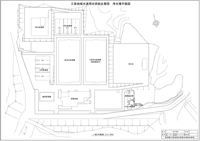 企業団浄水場内平面図